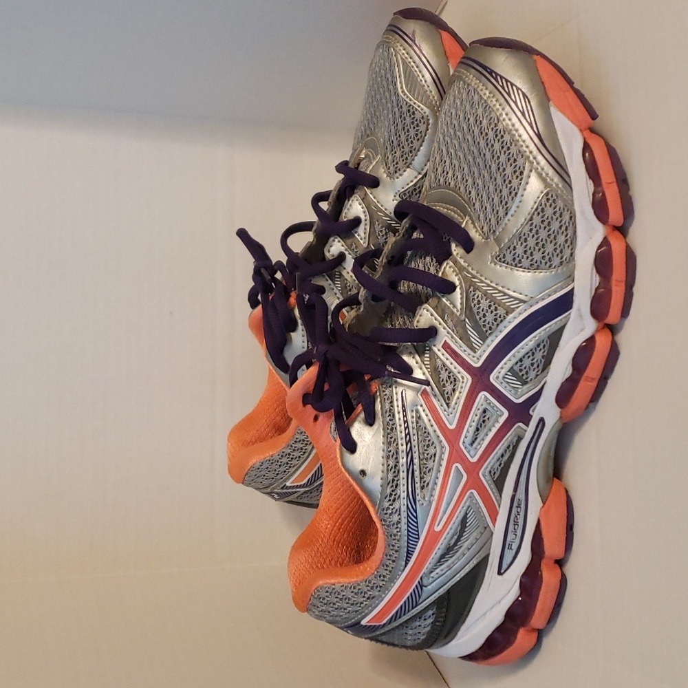 Asics grey pink purple gel evate 2 athletic running shoes us women’s size 10